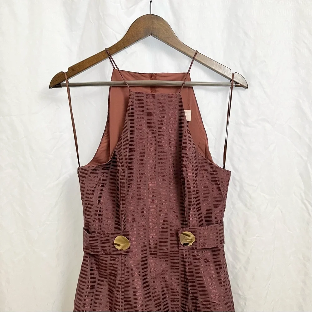 ANTHROPOLOGIE | KEEPSAKE THE LABEL NWOT HALTER NECK PRINTED FLARE DRESS SMALL - Picture 3 of 10